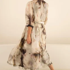 Arcvsh By Pallavi Singh Grey Floral Printed Jacket & Dress Set -Textalux Sales 15423arc25 4