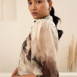 Arcvsh By Pallavi Singh Grey Petal Printed Jacket & Jumpsuit -Textalux Sales 15423arc30 3