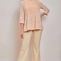 PATINE Peach Chikankari Embroidered Top