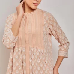 PATINE Peach Chikankari Embroidered Top -Textalux Sales 15938 4