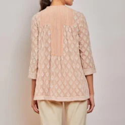 PATINE Peach Chikankari Embroidered Top -Textalux Sales 15938 5