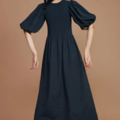 Mati Reversible Smocked Balloon Sleeve Dress 7 Mati Reversible Smocked Balloon Sleeve Dress -Textalux Sales 163mati8 3
