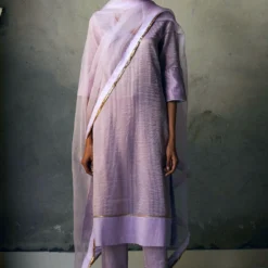 Shorshe Lavendar Pinstripe Kurta Set