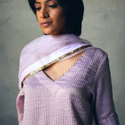 Shorshe Lavendar Pinstripe Kurta Set 8 Shorshe Lavendar Pinstripe Kurta Set -Textalux Sales 163sh10 3