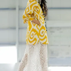 Pooja Keyur Amber Mustard Shirt -Textalux Sales 16623pk27 3