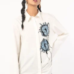 Dhruv Kapoor Embellished White Pyjama Shirt -Textalux Sales 166dk14 4