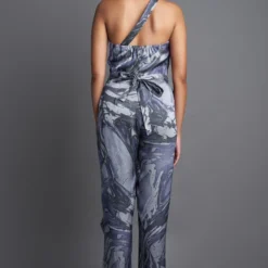 Amit Aggarwal Marbled Draped Grey Jumpsuit -Textalux Sales 172ag14 3