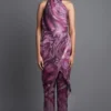 Amit Aggarwal Marbled Draped Plum Jumpsuit -Textalux Sales 172ag16 1