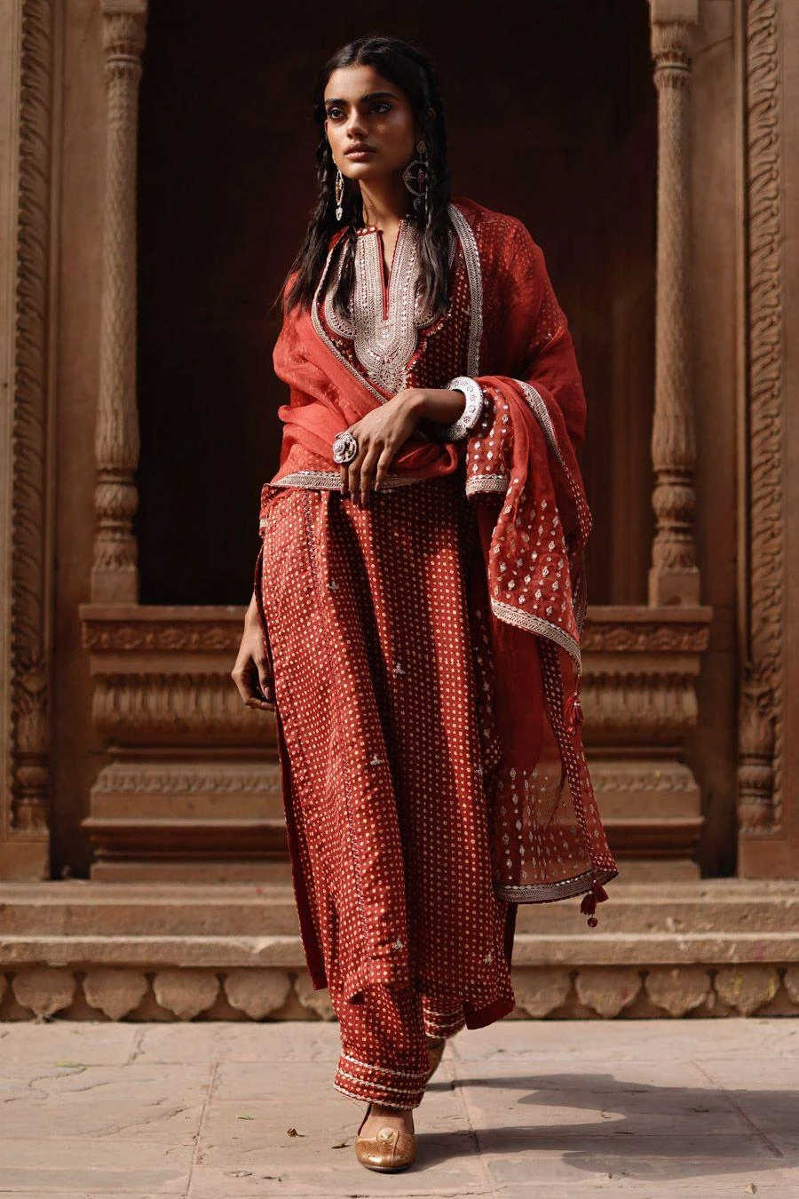 Avacara Maroon Handblock Printed Kurta Set 3 Avacara Maroon Handblock Printed Kurta Set