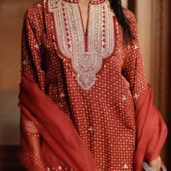 Avacara Maroon Handblock Printed Kurta Set 7 Avacara Maroon Handblock Printed Kurta Set -Textalux Sales 172ap11 3