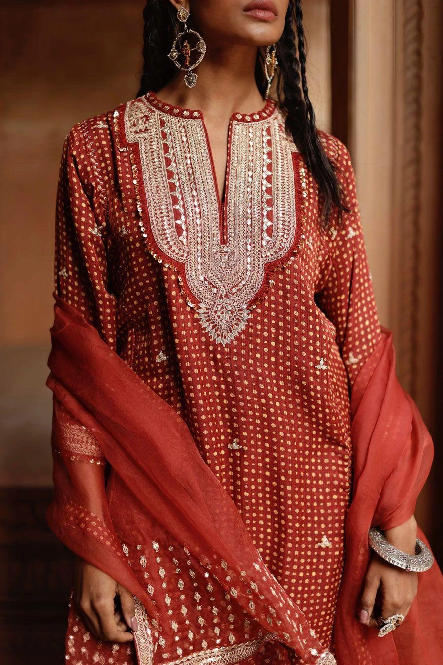 Avacara Maroon Handblock Printed Kurta Set 5 Avacara Maroon Handblock Printed Kurta Set - Image 3