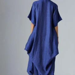 Chola Navy Deconstructed Linen Jumpsuit -Textalux Sales 179cj3 4