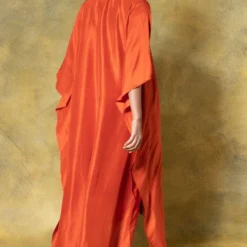 Jayanti Reddy Orange Zardosi Embellished Kaftan -Textalux Sales 17j423jr2 5