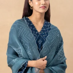 Divyam Mehta Blue Bandhani Kurta Set -Textalux Sales 180723dm01 4