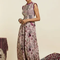 SVA Safar Merlot Jaal Print Patchwork Jumpsuit -Textalux Sales 181123sva71 3
