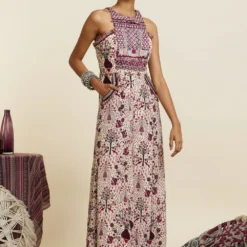 SVA Safar Merlot Jaal Printed Jumpsuit -Textalux Sales 181123sva78 3