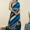 SVA Blue-Hued Stripe Print One-Shoulder Cowl Dress 1 SVA Blue-Hued Stripe Print One-Shoulder Cowl Dress -Textalux Sales 181123sva90 1