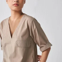 Three Sage Flap Pocket Tunic Set -Textalux Sales 18223toc51 3