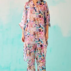 NORN Pink Floral Printed Short Kaftan