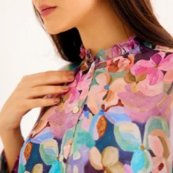 NORN Pink Floral Printed Victorian Shirt -Textalux Sales 1823nn42 3