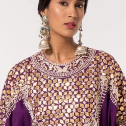 Divya Sheth Purple Gota Embroidered Kurta Set -Textalux Sales 184dy10 4