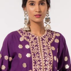 Divya Sheth Purple Embroidered Kurta Set -Textalux Sales 184dy25 4