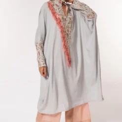 Divya Sheth Powder Blue Embellished Kaftan Kurta Set -Textalux Sales 184dy3 3