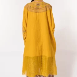Divya Sheth Mustard Embroidered Kaftan Set -Textalux Sales 184dy9 5