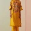 Chandrima Mustard Thread Work And Beadwork Kurta -Textalux Sales 18823ca36 1