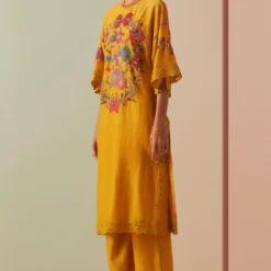 Chandrima Mustard Thread Work And Beadwork Kurta 7 Chandrima Mustard Thread Work And Beadwork Kurta -Textalux Sales 18823ca36 2
