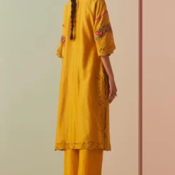 Chandrima Mustard Thread Work And Beadwork Kurta 9 Chandrima Mustard Thread Work And Beadwork Kurta -Textalux Sales 18823ca36 4
