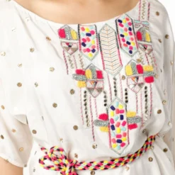 Payal Singhal Off White Mukaish Embroidered Kaftan Set -Textalux Sales 1911pys43 3