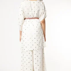 Payal Singhal Off White Mukaish Embroidered Kaftan Set -Textalux Sales 1911pys43 4