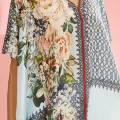 Rajdeep Ranawat Powder Blue Floral Printed Kaftan -Textalux Sales 197rr25 4