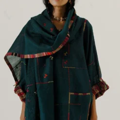 Sunira Designs Green High Low Mool Top -Textalux Sales 197sun23 5 1