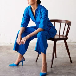 Khara Kapas Cobalt Blue Poplin Jumpsuit 10 Khara Kapas Cobalt Blue Poplin Jumpsuit -Textalux Sales 19923kk1 4