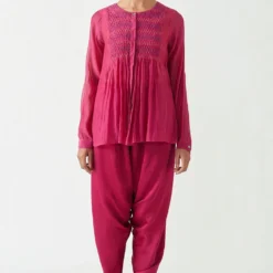 Payal Pratap Round Neck Fuchsia Top