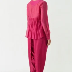 Payal Pratap Round Neck Fuchsia Top -Textalux Sales 1vr 16a 3