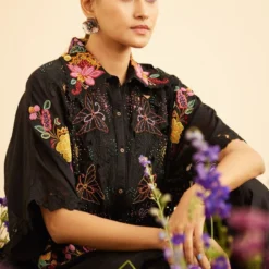 Chandrima Black Cutwork And Threadwork Kaftan -Textalux Sales 20032023ca33 3