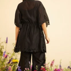 Chandrima Black Cutwork And Threadwork Kaftan -Textalux Sales 20032023ca33 4