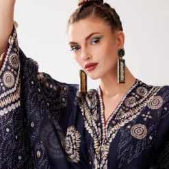 Rajdeep Ranawat Navy Blue Embellished Imama Kaftan -Textalux Sales 2006rrz01 4