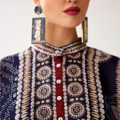 Rajdeep Ranawat Navy Blue Ghazala Floral Tunic 10 Rajdeep Ranawat Navy Blue Ghazala Floral Tunic -Textalux Sales 2006rrz07 4