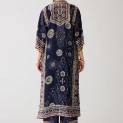 Rajdeep Ranawat Navy Blue Ghazala Floral Tunic 11 Rajdeep Ranawat Navy Blue Ghazala Floral Tunic -Textalux Sales 2006rrz07 5