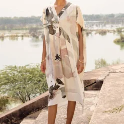 Khara Kapas Ibis Kaftan Dress