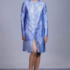 Hemang Agrawal Udaka Silver Brocade Panelled Jacket Dress -Textalux Sales 2011bhea 0089644 3