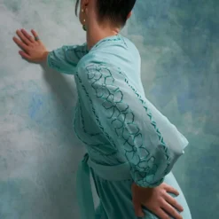 Sakshi Khetterpal Aqua Ice V-neck Jumpsuit -Textalux Sales 20723sk23 4