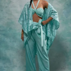 Sakshi Khetterpal Aqua Ice Knot Style Bustier