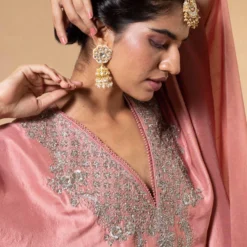Jayanti Reddy Peach Zardosi Embroidered Kaftan -Textalux Sales 2104jr05 4