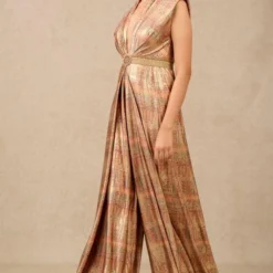 Tarun Tahiliani Multicoloured Embellished Foil Jersey Jumpsuit -Textalux Sales 21092023tt01 2