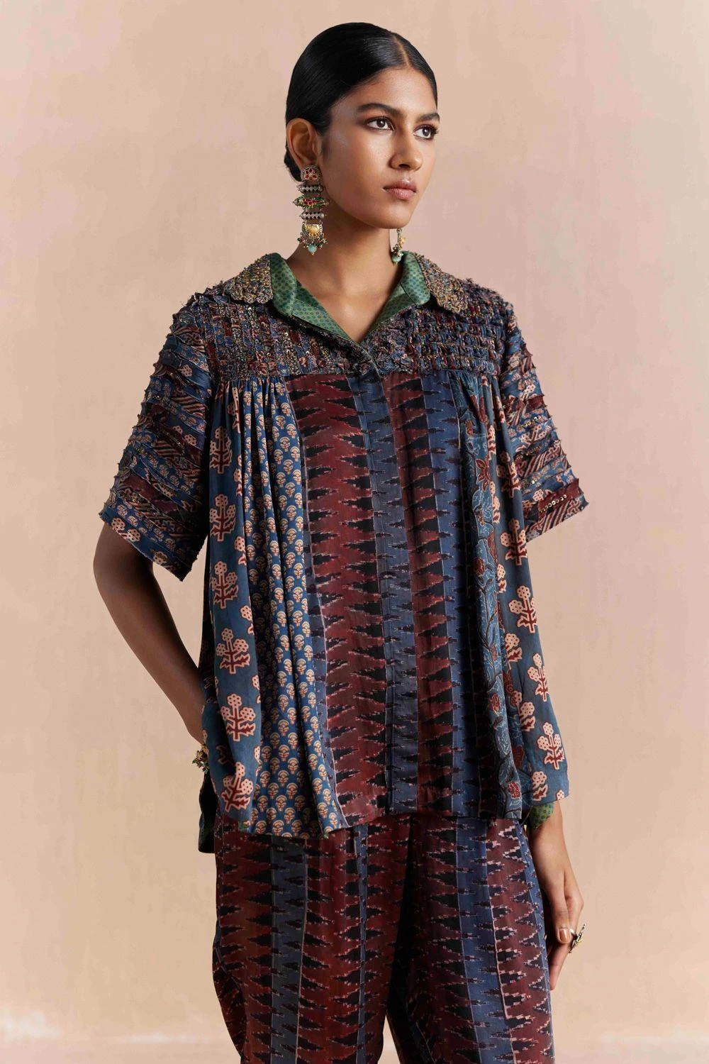 Sunira Designs Blue Mrida Texture Shirt 4 Sunira Designs Blue Mrida Texture Shirt - Image 2